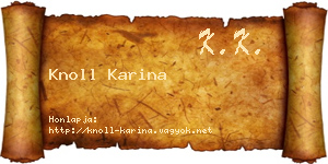 Knoll Karina névjegykártya